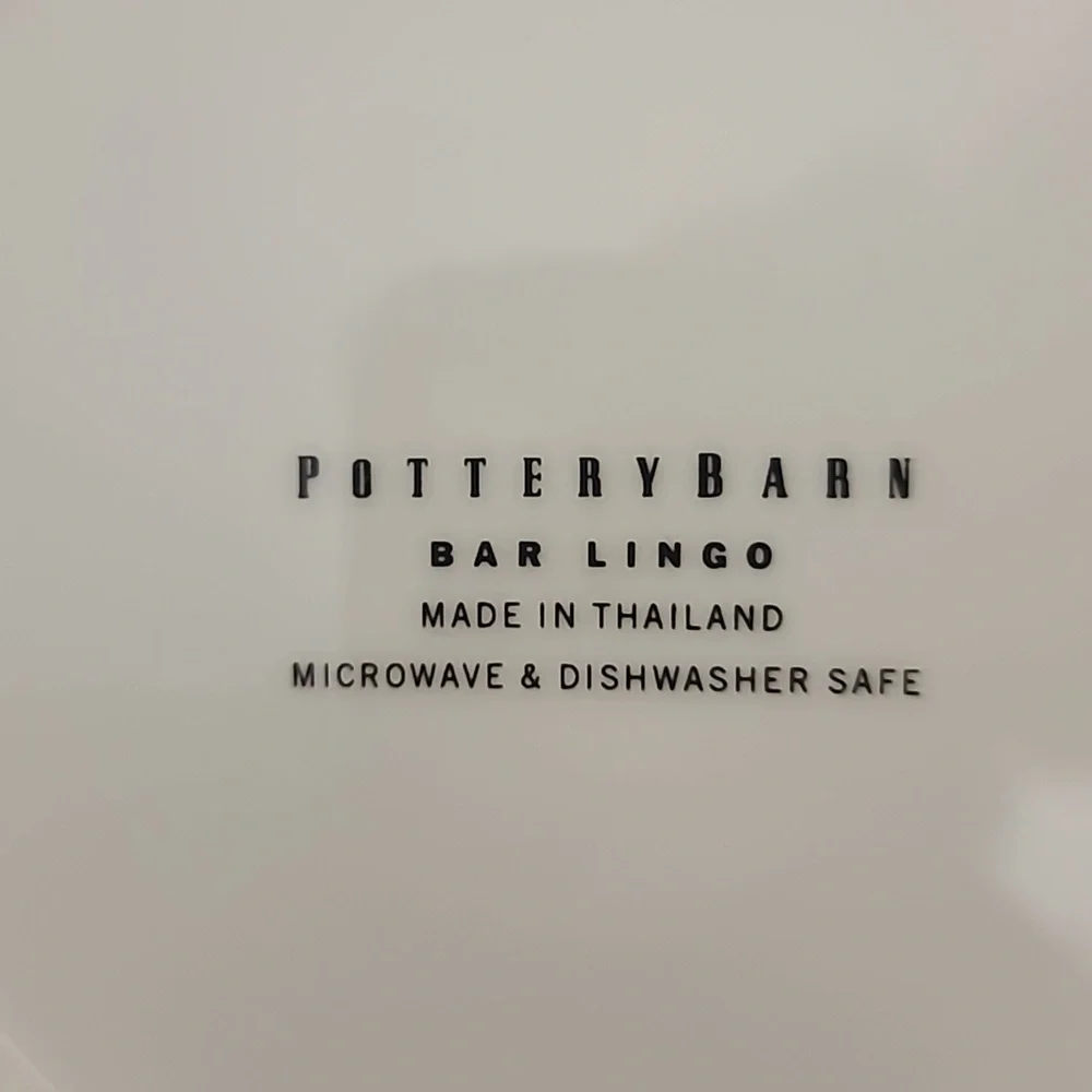 Pottery Barn Cocktail Recipe Plate Set of 4